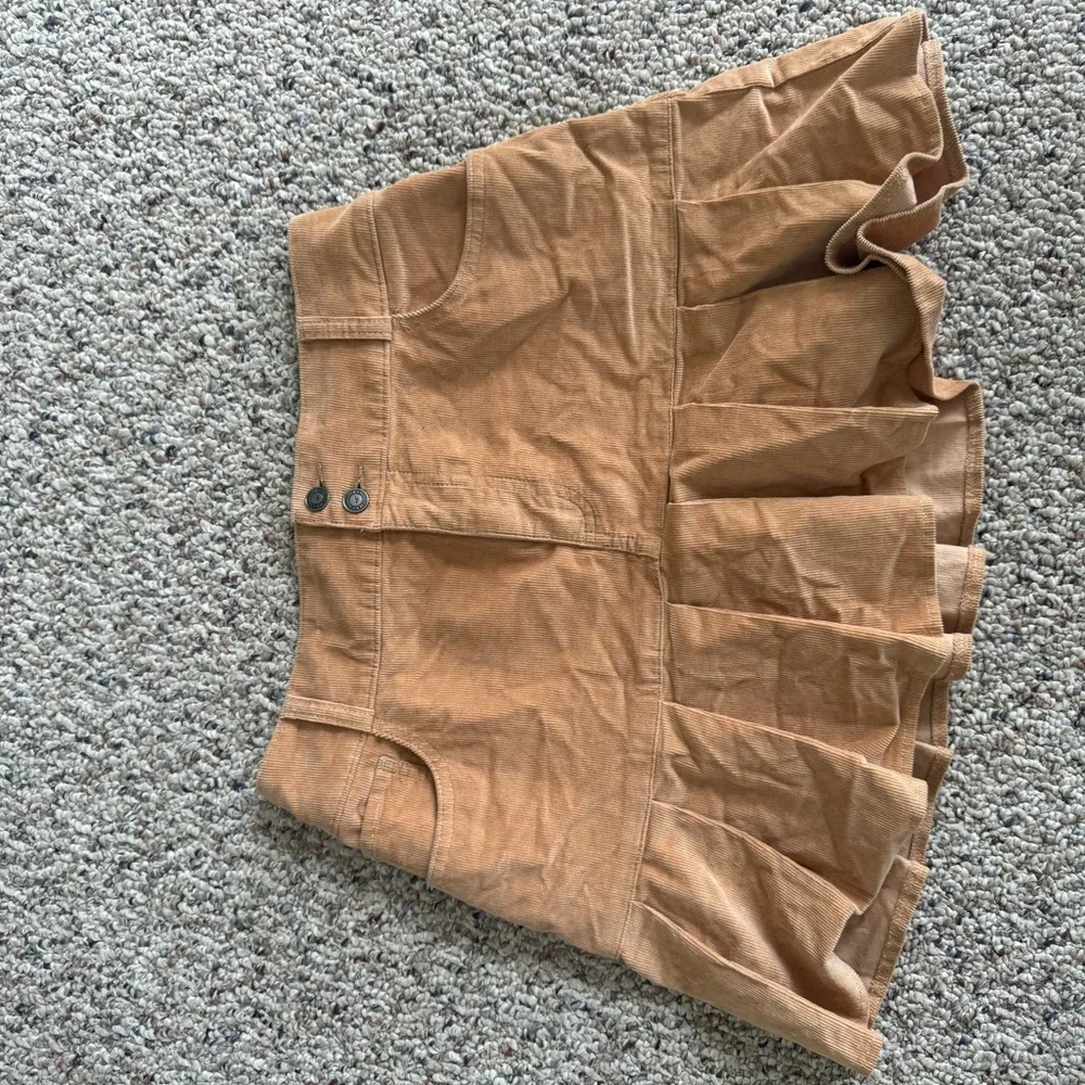 Tan Ruffled Mini Skirt - Picture 1 of 5